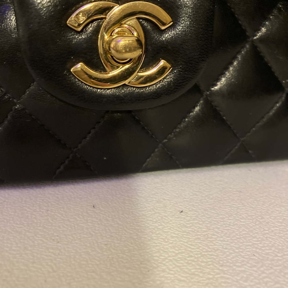 Vintage CHANEL Lambskin Double Flap Bag medium 2005 (9 Series) - Picture 15 of 16